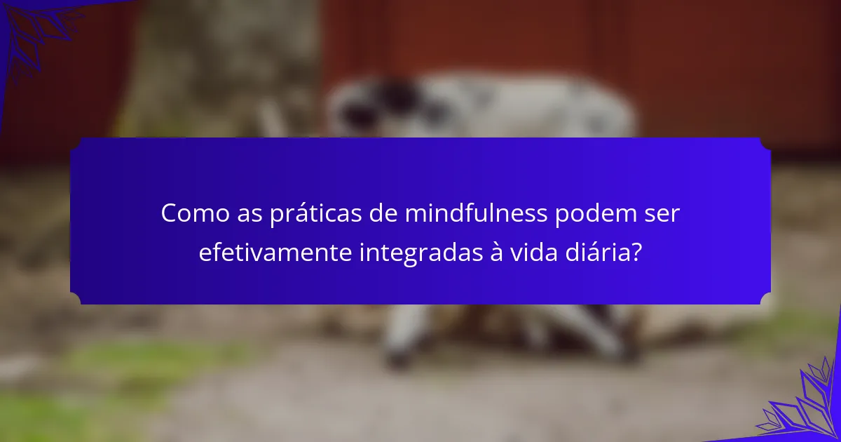 Como as práticas de mindfulness podem ser efetivamente integradas à vida diária?