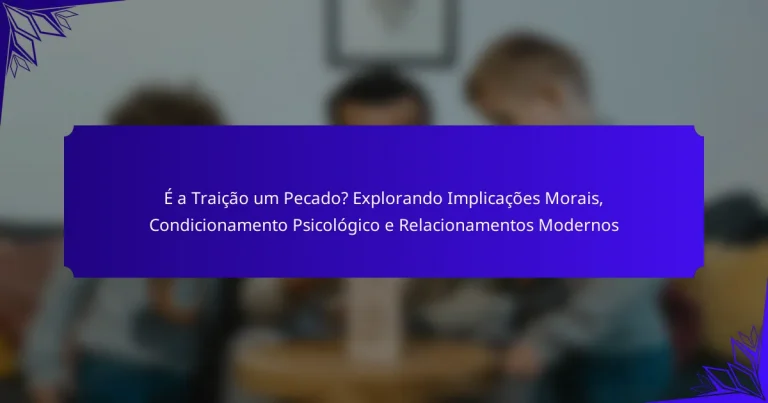 É a Traição um Pecado? Explorando Implicações Morais, Condicionamento Psicológico e Relacionamentos Modernos