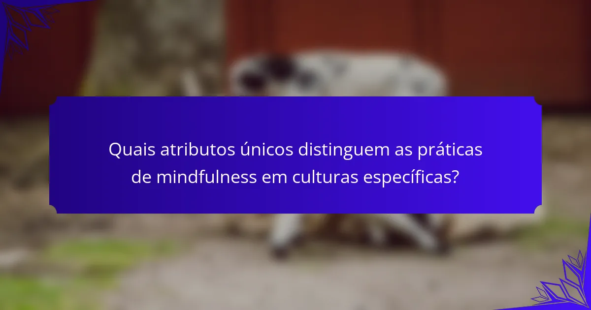 Quais atributos únicos distinguem as práticas de mindfulness em culturas específicas?